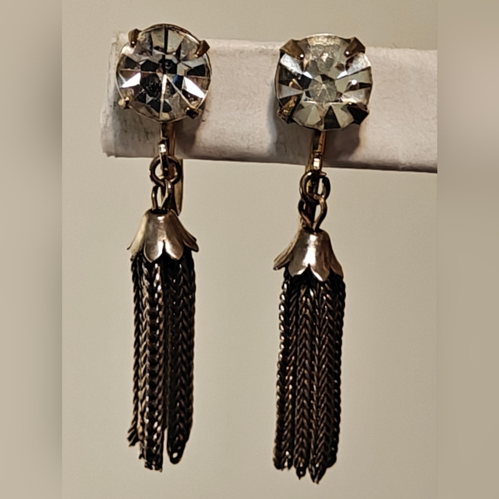 Vintage Coro Foxtail Tassel Earrings - Picture 5 of 8
